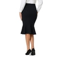 thumbnail image 3 of INSPIRE CHIC Women's Fishtail Skirt Stretchy High Waist Office Work Bodycon Pencil Skirts, 3 of 5