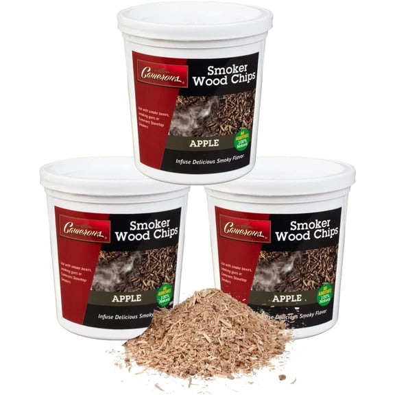 Camerons Smoking Chips- 1 Pint Kiln Dried, 100 Percent Natural Extra Fine Wood Smoker Sawdust Shavings (Apple, 3 Pack) (0.473176 L)