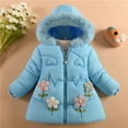 thumbnail image 2 of GigrtiJin Toddler Girls Winter Plush Hooded Jacket Windproof Snowsuit Outwear Warm Cotton Puffer Jackets Coats, 2 of 4