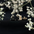 thumbnail image 6 of Rosec Jewels Natural Black Onyx Heart Earrings for Women (8 mm, AAA Quality, 4.2 Ct) - Solitaire Stud Earrings - Ready to Gift, 10K Yellow Gold, 6 of 9