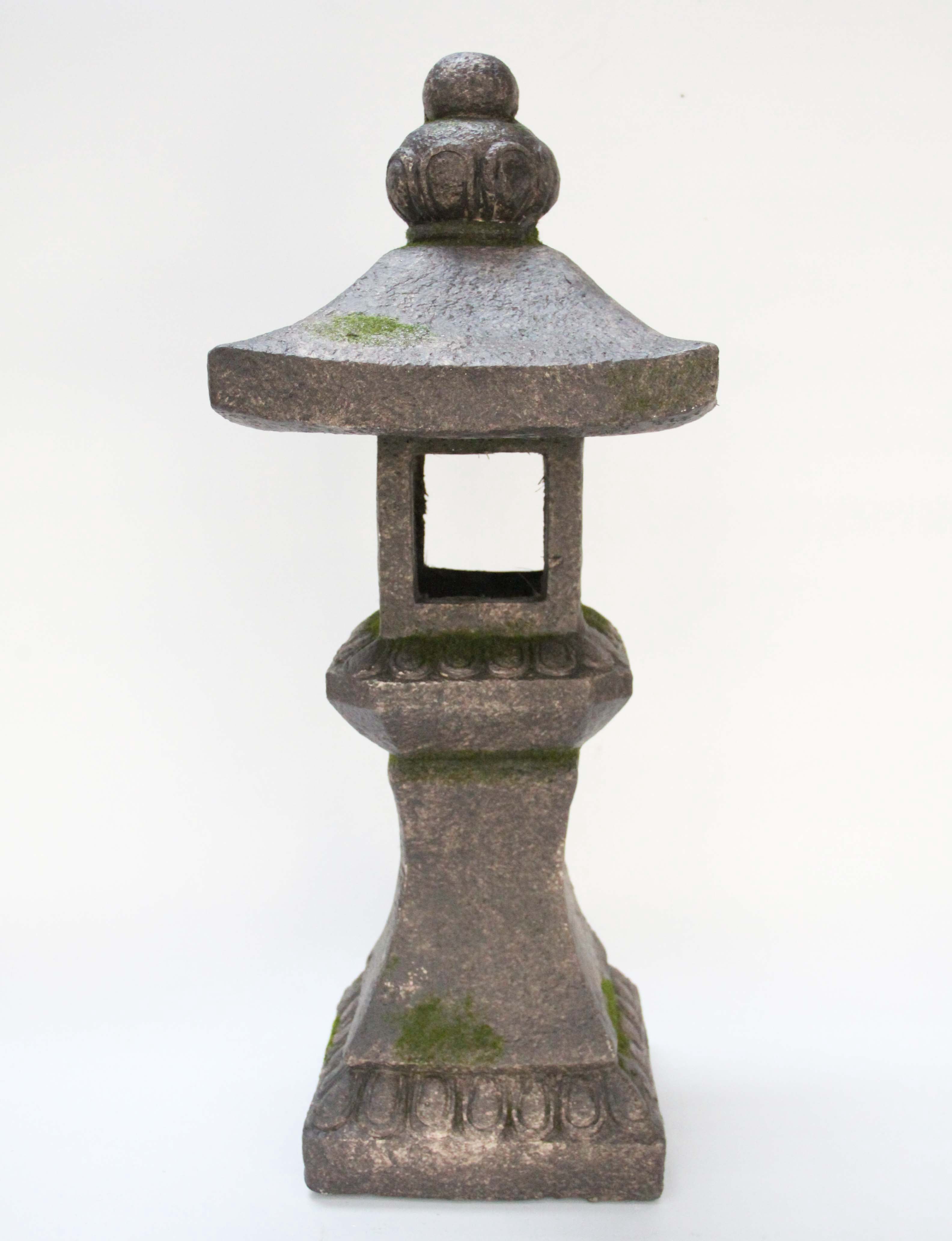 26.25" Stone Multi Purpose Pagoda Lantern with Magnetic Door