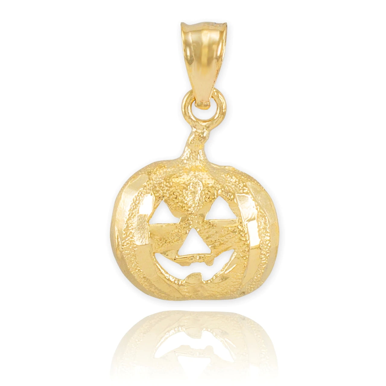 GOLD PUMPKIN HEAD CHARM PENDANT NECKLACE - 10K, Pendant with 22 GOLD PUMPKIN HEAD CHARM PENDANT NECKLACE - 10K, Pendant with 22