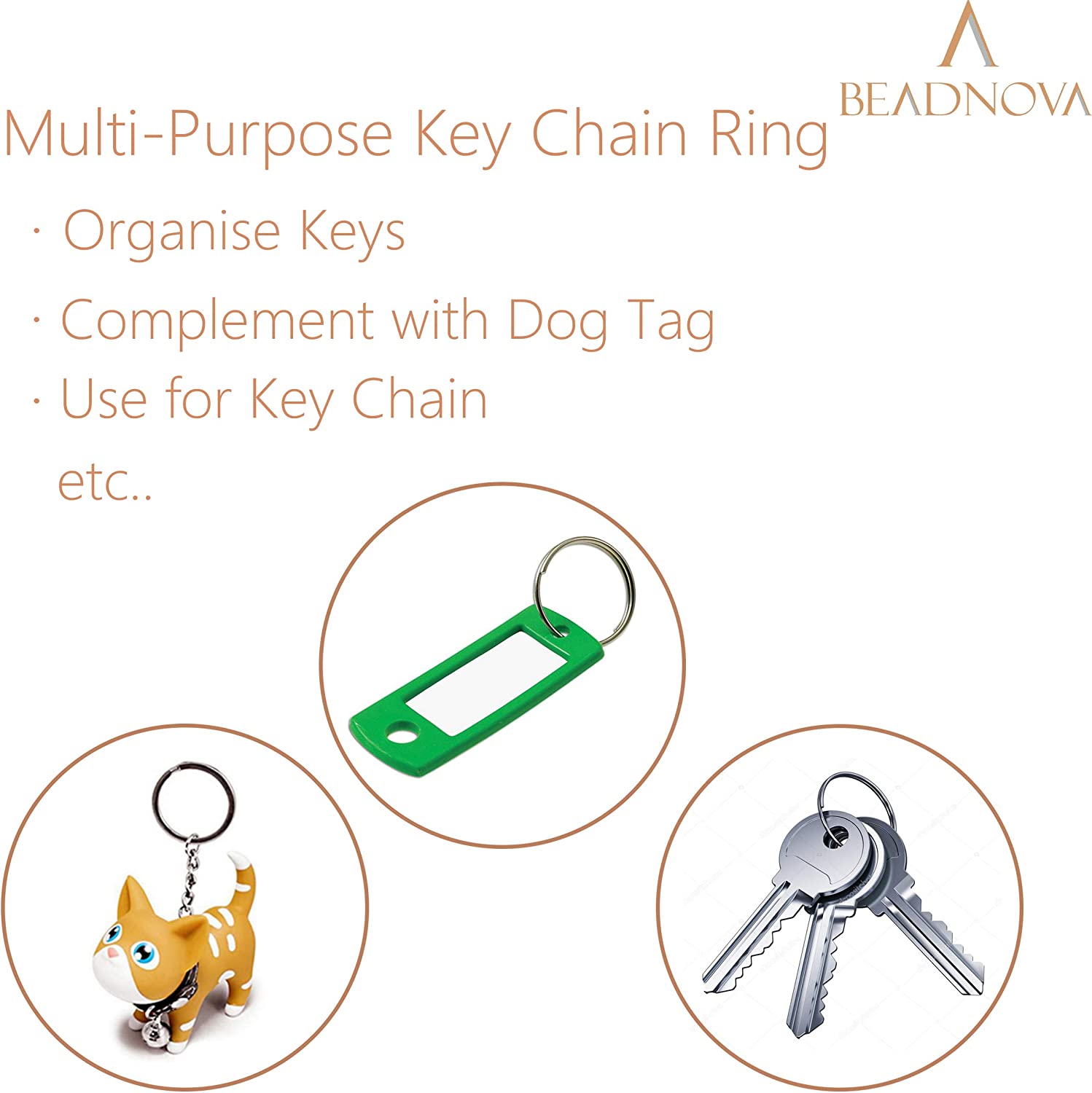 Key Rings for Keychains Split Key Ring Key Chains Rings for Keys and Dog  Tags (20mm, 100pcs) 