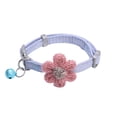 thumbnail image 2 of SPRING PARK Cat Collar Breakaway with Bell, Six Petals Flower Kitten Collar with Bell, Handmade Safety Adjustable Small Dog and Cat Collar, Puppy Collar, 2 of 7