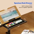 thumbnail image 3 of FlexiSpot Electric Standing and Height Adjustable Drafting Table with Storage Drawer, Brown, 3 of 10
