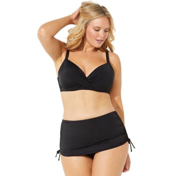 Swimsuitsforall - Swimsuits For Plus Size Dame Underwire Bikini Set with Ruched Tie Skirt - Walmart.com - Walmart.com