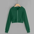 thumbnail image 5 of BiZtdJrK Hoodies for Women Zip Up Cropped Tops Casual Cute Hooded Jacket Solid Color Long Sleeve Sweatshirts with Pockets Y2K Streetwear Todays Daily Sales Clearance Army Green 4XL, 5 of 5