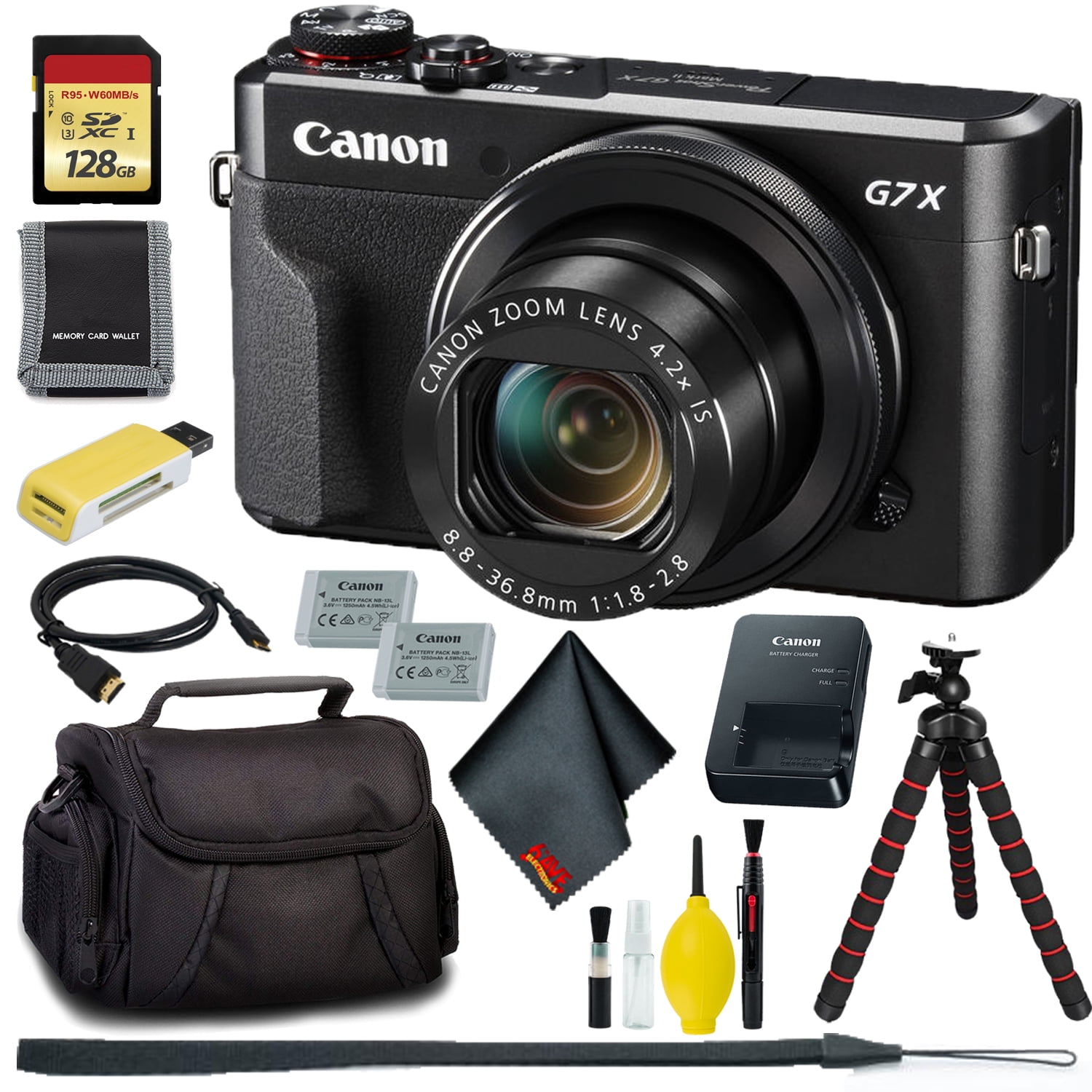 Canon PowerShot G7 X Mark II Digital Camera + 128GB Memory + Extra