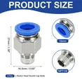 thumbnail image 2 of 2 Pcs NPT Push to Connect Air Fittings, Male Straight 10mm Tube OD x 1/8" NPT Thread Air Quick Connector, Blue, 2 of 7