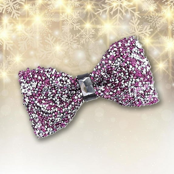 HXWCHs Men's formal Rhinestone Bow Tie for Wedding Groomsmen and Year's Eve Party Suit Attire One Size Light Purple