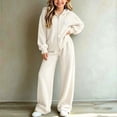 thumbnail image 4 of Lmnyox Teen Girl's Zip Up Sweaters and Wide Leg Pants Sets 2 Pieces Clothing Sets Fall Winter Outfits, 4 of 5