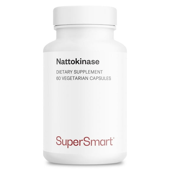 SuperSmart Nattokinase 2000FU or 100mg per Day (Highly Bioavailable) - Japanese Natto Extract - Fibrinolytic Enzyme | Gluten Free - 60 Vegetarian Softgels