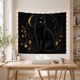 thumbnail image 5 of Moon Stars Figure with Long Haired Sits Upright, Playful Illustration for Cat Lovers, Animal Wall Decor, Mother'S Day Gift, Tapestry Wall Hanging for Bedroom and Dorm, 5 of 7