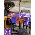 thumbnail image 5 of Outdoor Tablecloth with Umbrella Hole for Patio/Picnic/Party/Camping, Blue Red USA Flag Waterproof Table Cloth Square Cover Washable, Abstract Moden Oil Painting 4th of July (60"x 60"), 5 of 9
