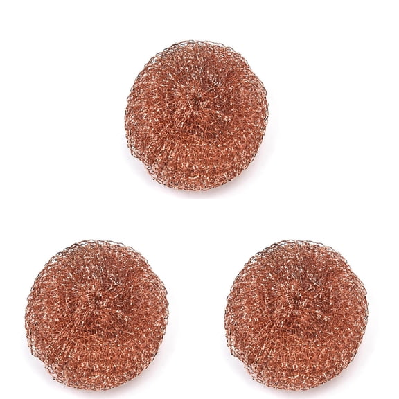 Clearance Under $2, 3 Pcs Copper Cleaning Cloth, Non-Scratch Scouring Pad, Reusable Dishwashing Scrubber for Pots, Pans, and Stoves, Stainless Steel, One Size(Brown)