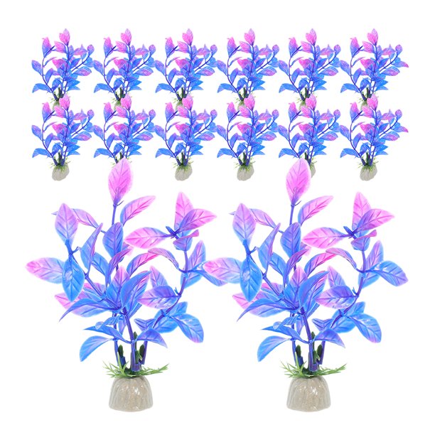 KAKOWELY 20 piezas de plantas artificiales para pecera, modelo de planta de acuario, planta artificial para acuario, decoración de acuario