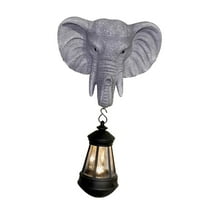 figatia Outdoor Elephant Solar Light Pathway Light Path Garden Statue Warm Lighting for Front Door Driveway Gardening Gift Yard Trees