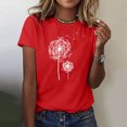 thumbnail image 5 of Blouses pour Femmes, Mode Féminine Imprimé Manches Courtes Blouse Drôle Col Rond T-Shirt Tops, 5 of 5