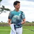 thumbnail image 2 of Kdxio Cat Underwater Fantasy Print Men's Short Sleeve Polo Shirt,Midweight Men's Shirt-4X-Large, 2 of 5