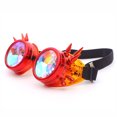thumbnail image 3 of C.F.GOGGLE Rivet Kaleidoscope Rave Rainbow Crystal Lenses Steampunk Goggles, Black/ Copper/ Brass, 3 of 3