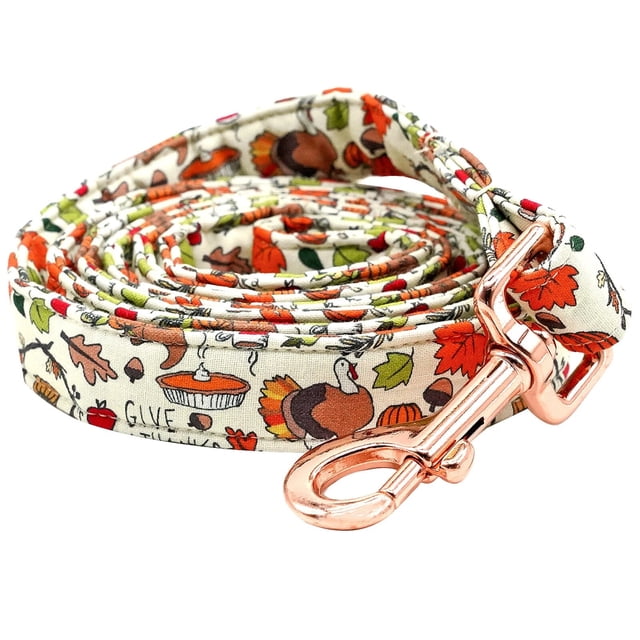 Elegant little tail Dog Collar with Bow - Fall Dog Collar Bow Thanksgiving Turkey Bow Girl Boy Pet Collar Soft Dog Bowtie Collar ShopWise Round