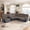 Brown, variant on Dark Breathable Semi PU Leather Living Room Left Side Recliner Multifunctional Sofa Set with LED