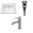 thumbnail image 1 of American Imaginations 21-in. W 1 Hole Ceramic Top Set In White Color - Overflow Drain Incl. AI-29733, 1 of 9