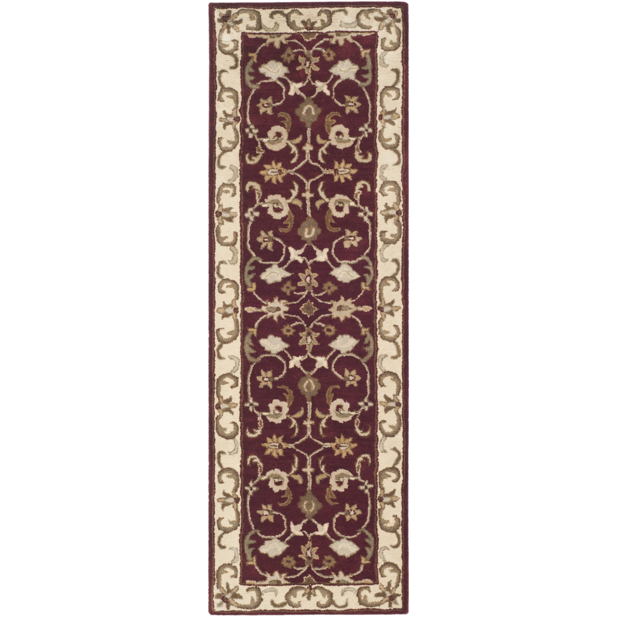 SAFAVIEH Royalty Taylor Traditional Wool Area Rug, Red/Ivory, 8' x 10'