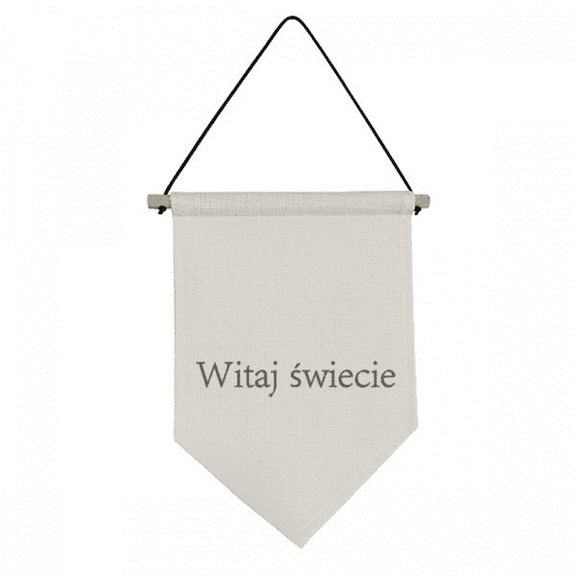 Hello World Polish Art Deco  Fashion Canvas Flag Hanging Wall Art Decor Banner