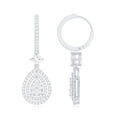 thumbnail image 4 of Rosec Jewels Certified Moissanite Teardrop Earrings for Women - Hoop Drop Earrings - D-VS1 Grade - Ready to Gift with Jewelry Box, 18K White Gold, 4 of 7