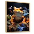 thumbnail image 2 of Designart "Orange Frog In Glassy Aura" Frogs & Toads Floater Framed Canvas Wall Art, 2 of 5