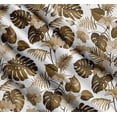 thumbnail image 3 of Soimoi Brown Cotton Cambric Fabric Monstera Leaf & Floral Decor Fabric Printed Yard 56 Inch Wide, 3 of 7