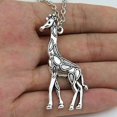 thumbnail image 3 of Giraffe Large with Body Spots Three Legs on Silver Chain Necklace (Silver), 3 of 4