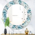 thumbnail image 2 of Designart 'Great Wave Inspiration' Traditional Mirror - Oval or Round Wall Mirror - 24x24, 2 of 5