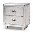 thumbnail image 5 of Silver Metal 2-Drawer Nightstand - Bedroom End Table with Storage, 5 of 11