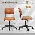 thumbnail image 3 of Gymax Armless Office Desk Chair Height Adjustable 360° Swivel Computer Chair Orange, 3 of 10