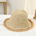 thumbnail image 3 of SikaFu Spring And Summer Thin Rainbow Pot Hood Handmade Hook Needle Fisherman Hat Version Of The New Hollow Air -Breathable Face Face Small Straw Hat Girl, 3 of 9