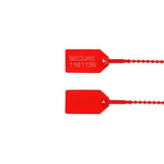 Secure Cable Ties 8 Inch Light-Duty Red Pull Tight Plastic Seal - 100 Pack