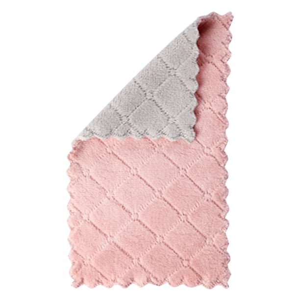 Monstrate Dishcloth Microfiber Cloth Folding Rags Washcloth Dishes Non-stick Tableware Household Kitchen Absorbent Plate Towel Type1 NO1