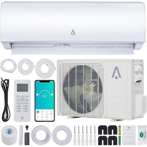 Mini Split Air Conditioner Heat Pump, 24000BTU 7-in-1 AC Inverter Unit 208-230V Alexa & Wifi 21 SEER2 Up to 1500 Sq.ft R32 7 Fan Speeds