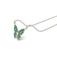thumbnail image 2 of 2.40 Cts Round Emerald 925 Sterling Silver Dragonfly Butterfly Women's Chain Necklace, 2 of 3