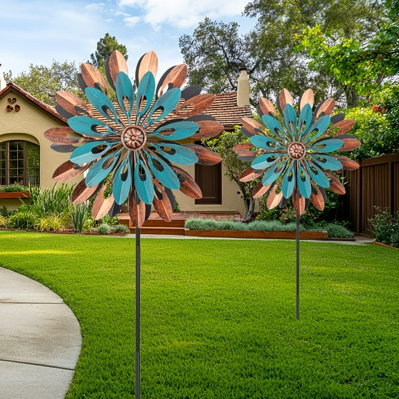 360° Outdoor Metal Wind Spinners, Metal Garden Wind Spinner & Sculptures 65.7 Inch, Garden Spinner Windmills For Yard Decor Gifts
