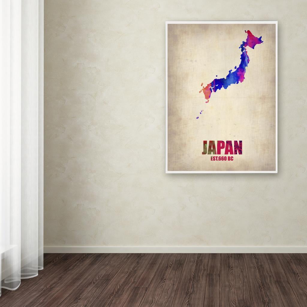 Trademark Fine Art "Japan Watercolor Map" Canvas Art by Naxart