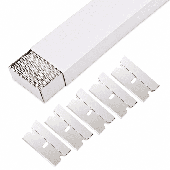 100Pcs Single Edge Stainless Steel Razor Blades for Standard Scraper Tool Safety Paint Remover
