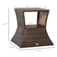 thumbnail image 2 of Brown 21.3" Square Rattan Wicker Side Table with Umbrella Hole & Storage - Outdoor Patio Garden End Table for Living Room & Balcony, 2 of 7