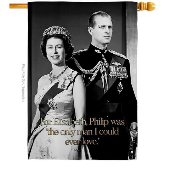 USA Decoration H180322-BO 28 x 40 in. Elizabeth & Philip Sweet Life Sympathy Double-Sided Decorative Vertical House Flag for Decoration Banner Garden Yard Gift