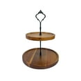 thumbnail image 2 of Wooden Cupcake Stand Under $5 ! Yrmaups Two-Tier Serving Tray for Dessert Display Party Decorations Wedding Christmas Home Kitchen Decor Rustic Anniversary and Event Centerpiece, 2 of 6