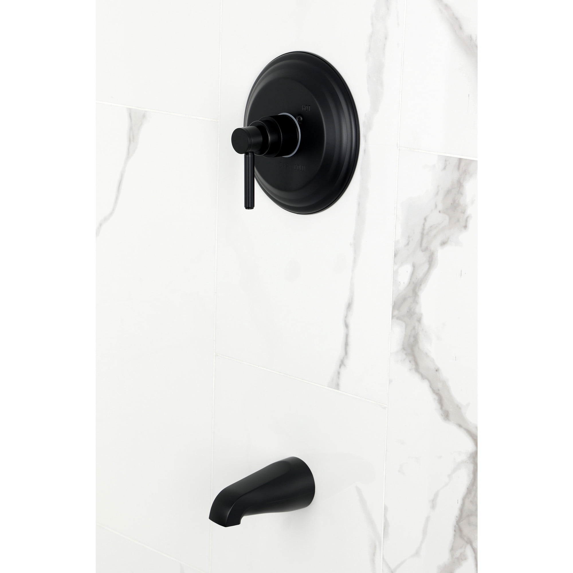 Kingston Brass KB2630DLTO Concord Single-Handle Pressure Balanced Tub Faucet in Matte Black