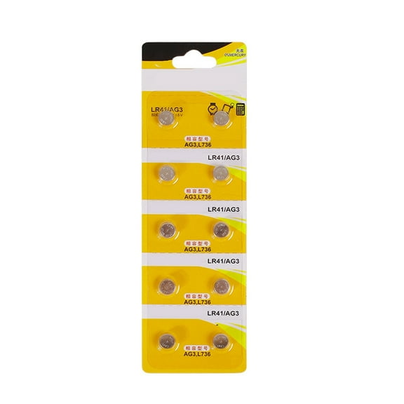 Pack of 10 AG3 LR41 Coin Cell Batteries for Electronic Devices Reliable Energy