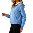 thumbnail image 5 of Husipze Womens Outdoor Jacket Packable Lightweight Long Sleeve Workout Jacket with Pockets Drawstring Breathable Sports Coat for Hiking Light Blue XL, 5 of 8